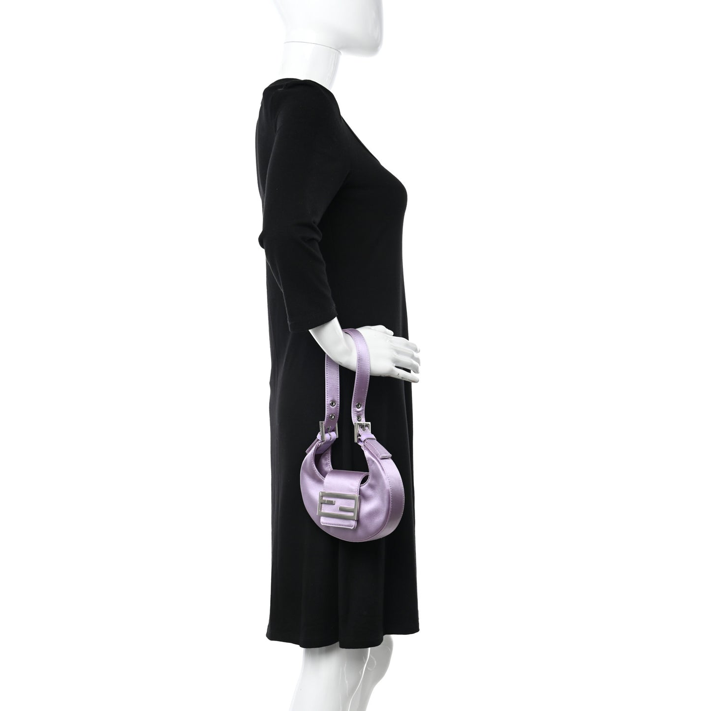 Silk Satin Mini Cookie Hobo Bag Lilla