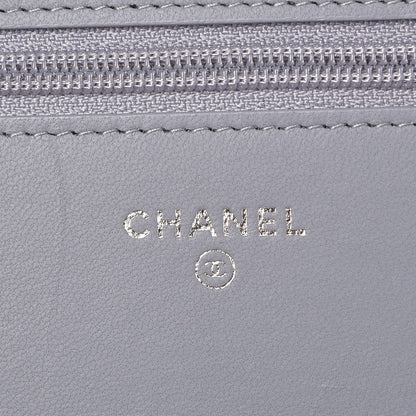 Chanel Canvas Quilted Fluo Boy Wallet On Chain WOC Dark Navy Fuchsia Grey 8 of 11