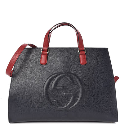 Gucci Dollar Calfskin Large Soho Top Handle Satchel Blue Hibiscus Red Mystic White 1 of 13