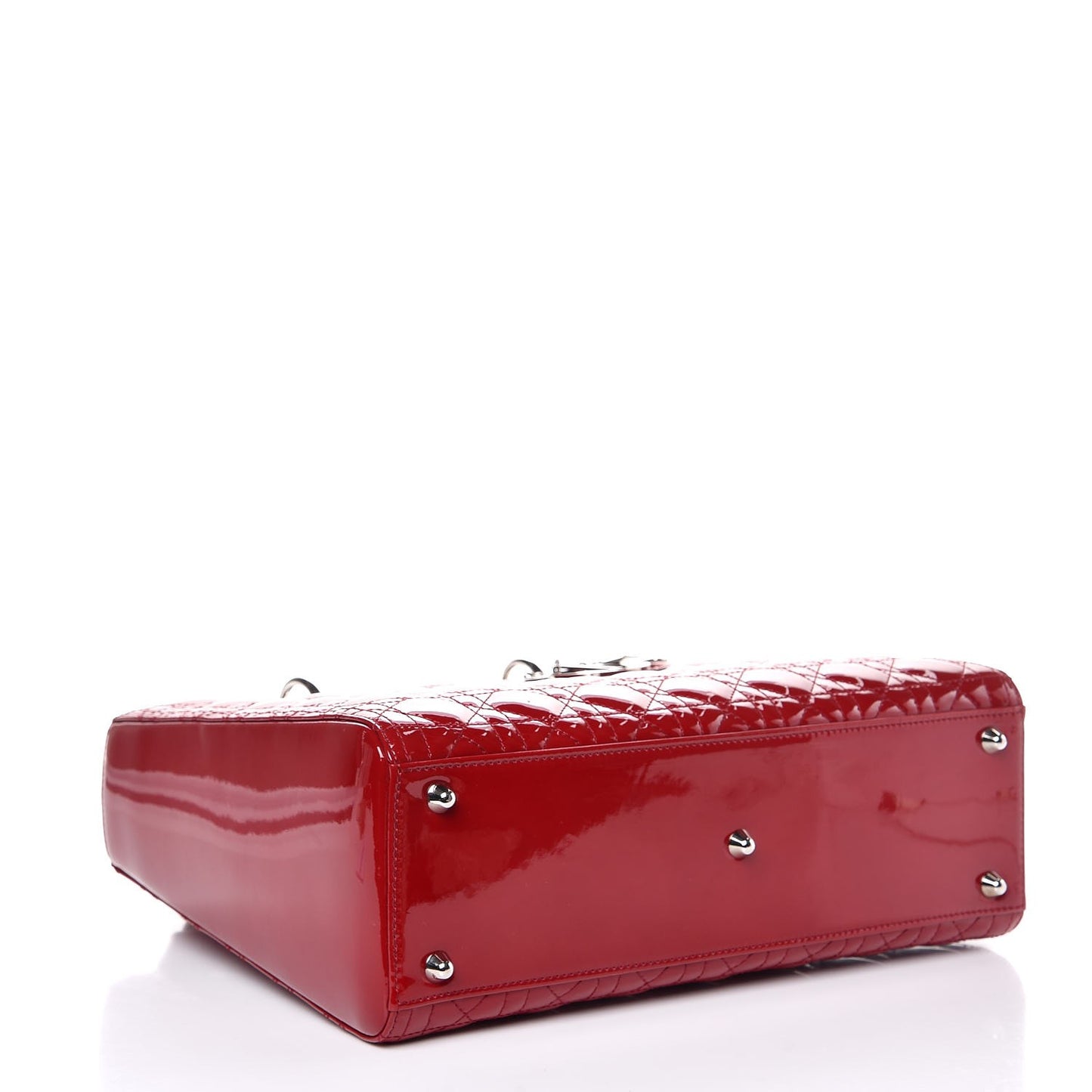 Patent Cannage Large Lady Dior Red