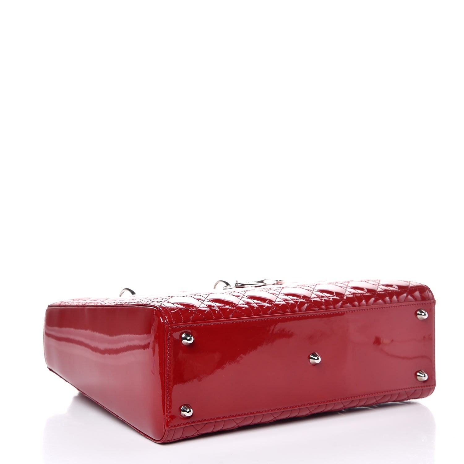 Christian Dior Patent Cannage Large Lady Dior Red 5 of 8