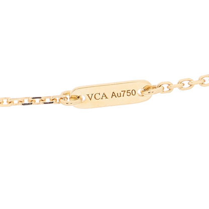 Van Cleef & Arpels 18K Yellow Gold Mother of Pearl Sweet Alhambra Pendant Necklace 4 of 5