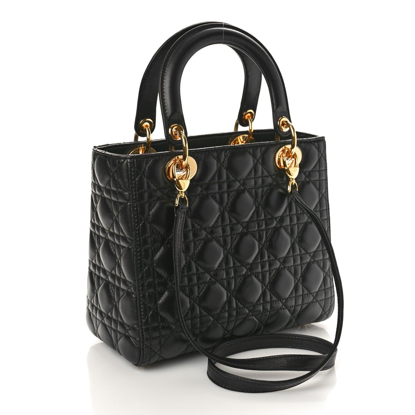 Lambskin Cannage Medium Lady Dior Black