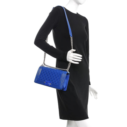 Chanel Patent Calfskin Medium Plexiglass Boy Flap Blue 2 of 11