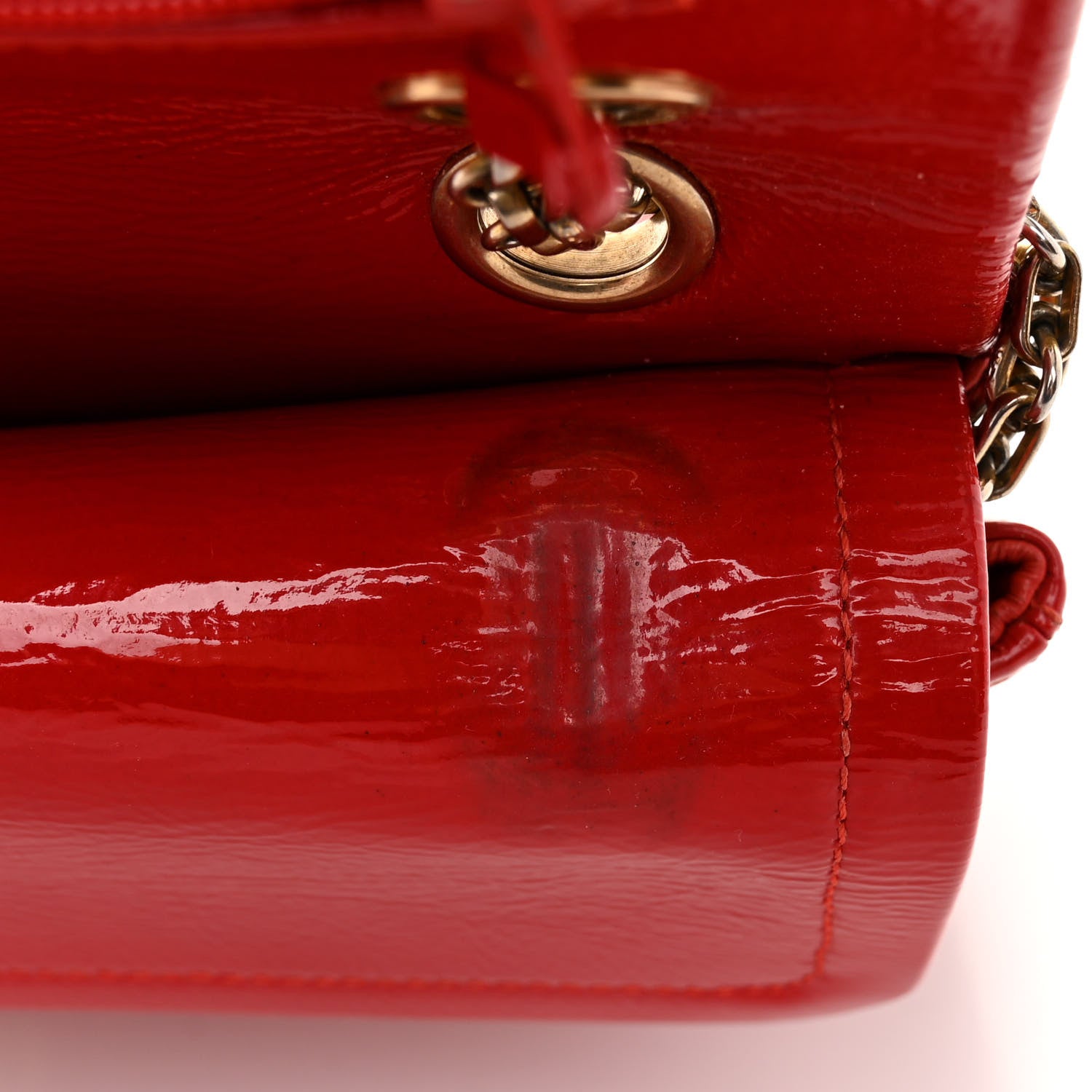 Chanel Crackled Patent Calfskin Puzzle Reissue 226 Flap Red 11 of 12