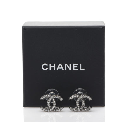 Chanel Ruthenium Crystal CC Earrings 6 of 6