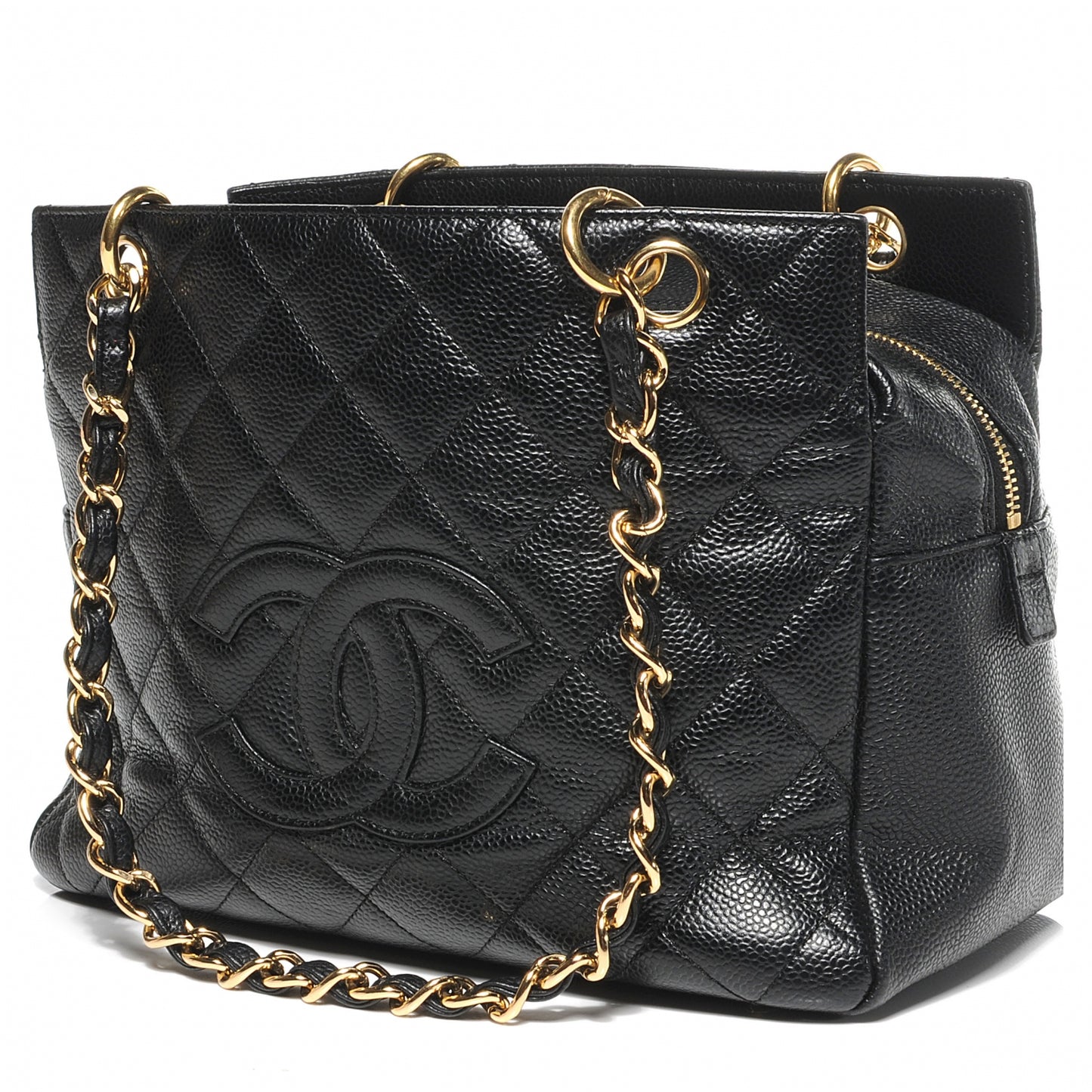 Caviar Quilted Petit Timeless Tote PTT Black