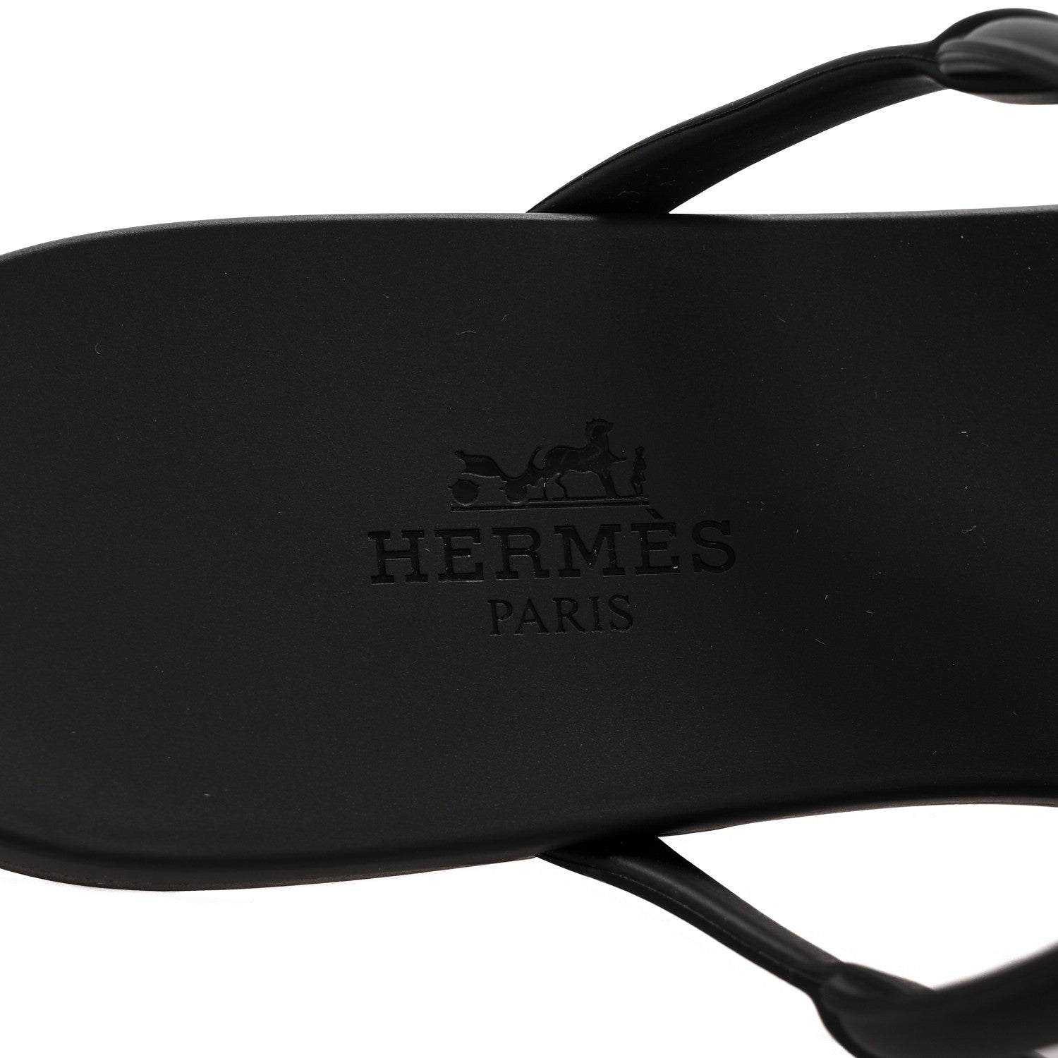 Hermes Rubber Womens Egerie Sandals 37 Black 8 of 10