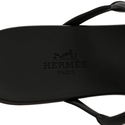 Hermes Rubber Womens Egerie Sandals 37 Black 8 of 10