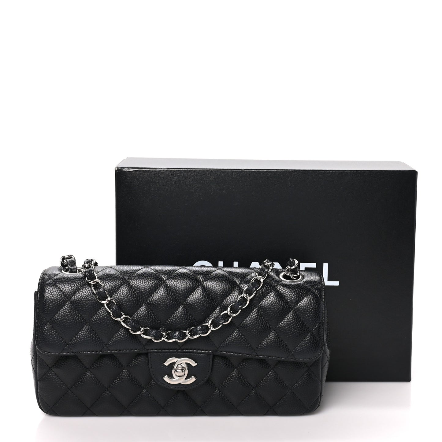 Caviar Quilted East West Flap Black