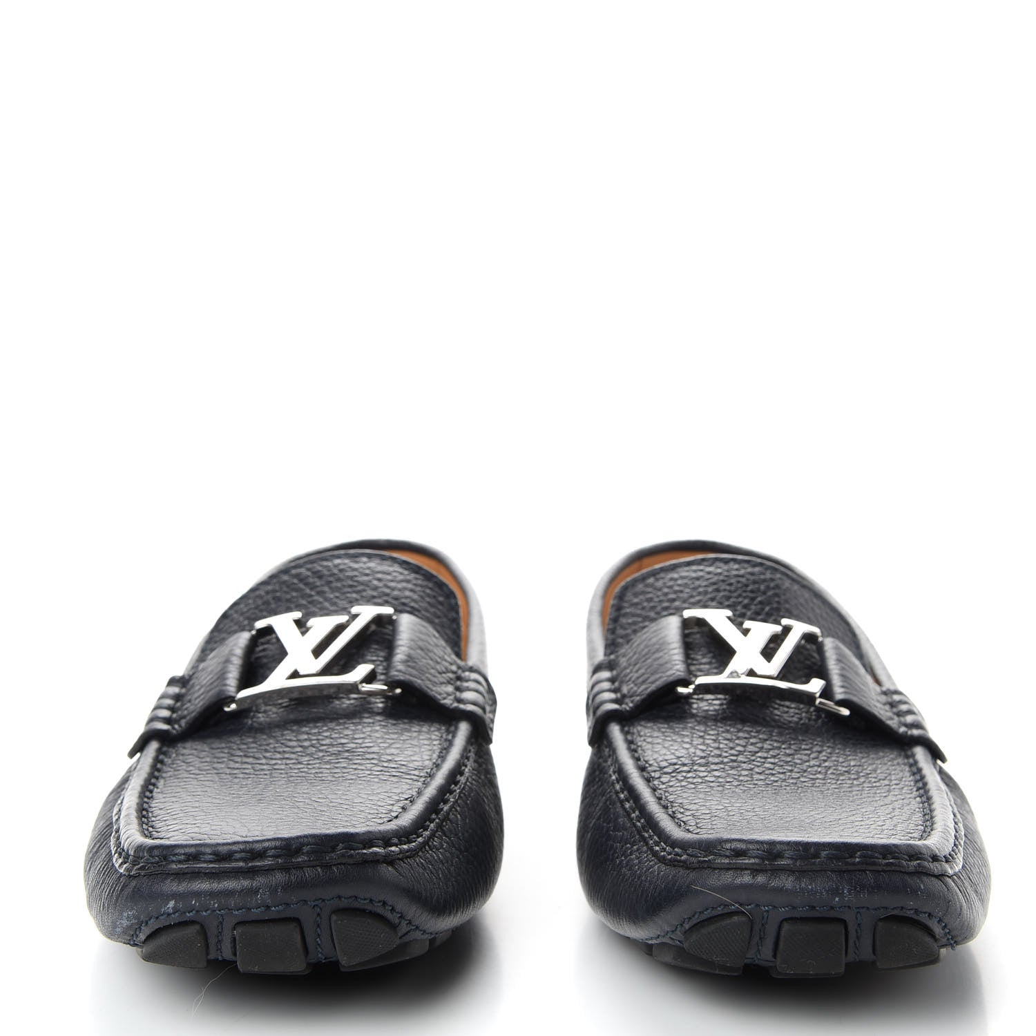 Louis Vuitton Calfskin Mens Monte Carlo Car Shoe Moccasin Loafers 9 Navy 2 of 10