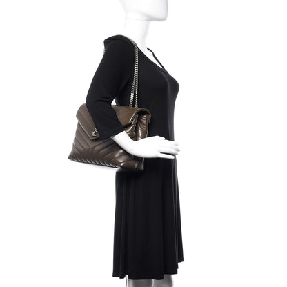 Saint Laurent Calfskin Y Quilted Monogram Medium Loulou Chain Satchel Faggio 2 of 9