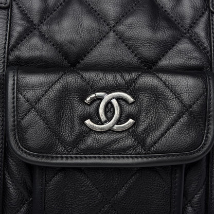 Chanel Calfskin Quilted Casual Riviera Tote Black 14 of 14