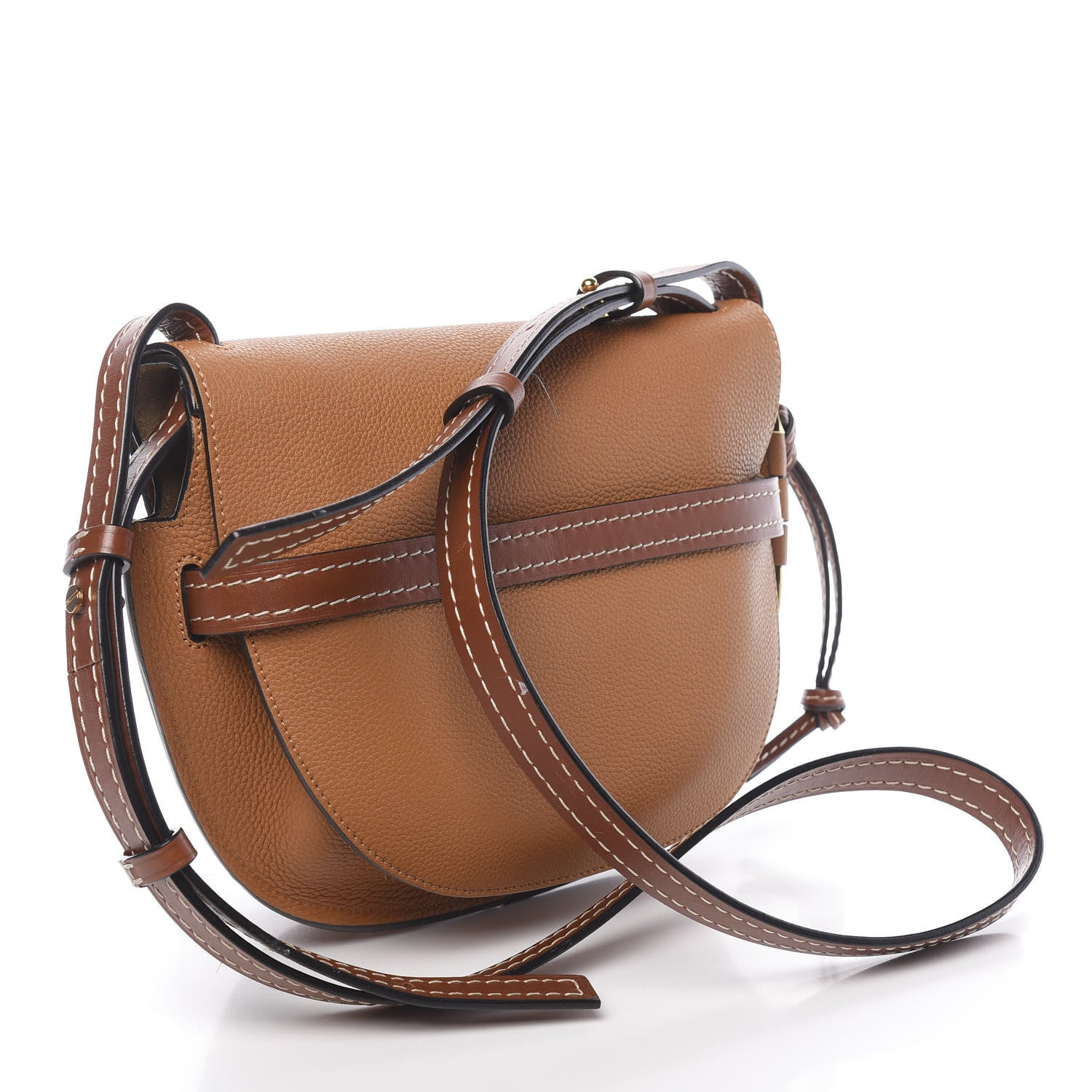 Loewe Grained Calfskin Small Gate Crossbody Bag Caramel Pecan 3 of 9