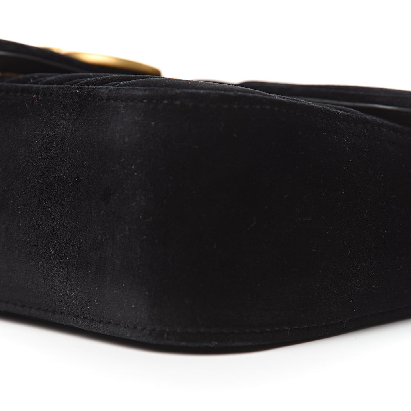 Velvet Matelasse Small GG Marmont Shoulder Bag Black