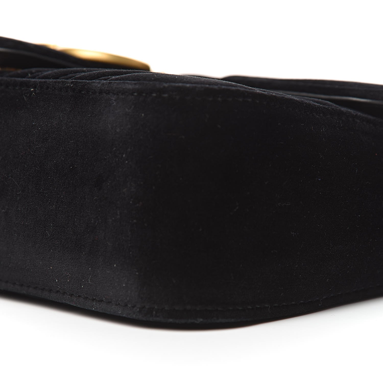 Gucci Velvet Matelasse Small GG Marmont Shoulder Bag Black 9 of 10