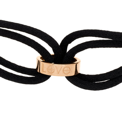 Cartier 18K Pink Gold Charity LOVE Adjustable Cord Bracelet Black 4 of 6