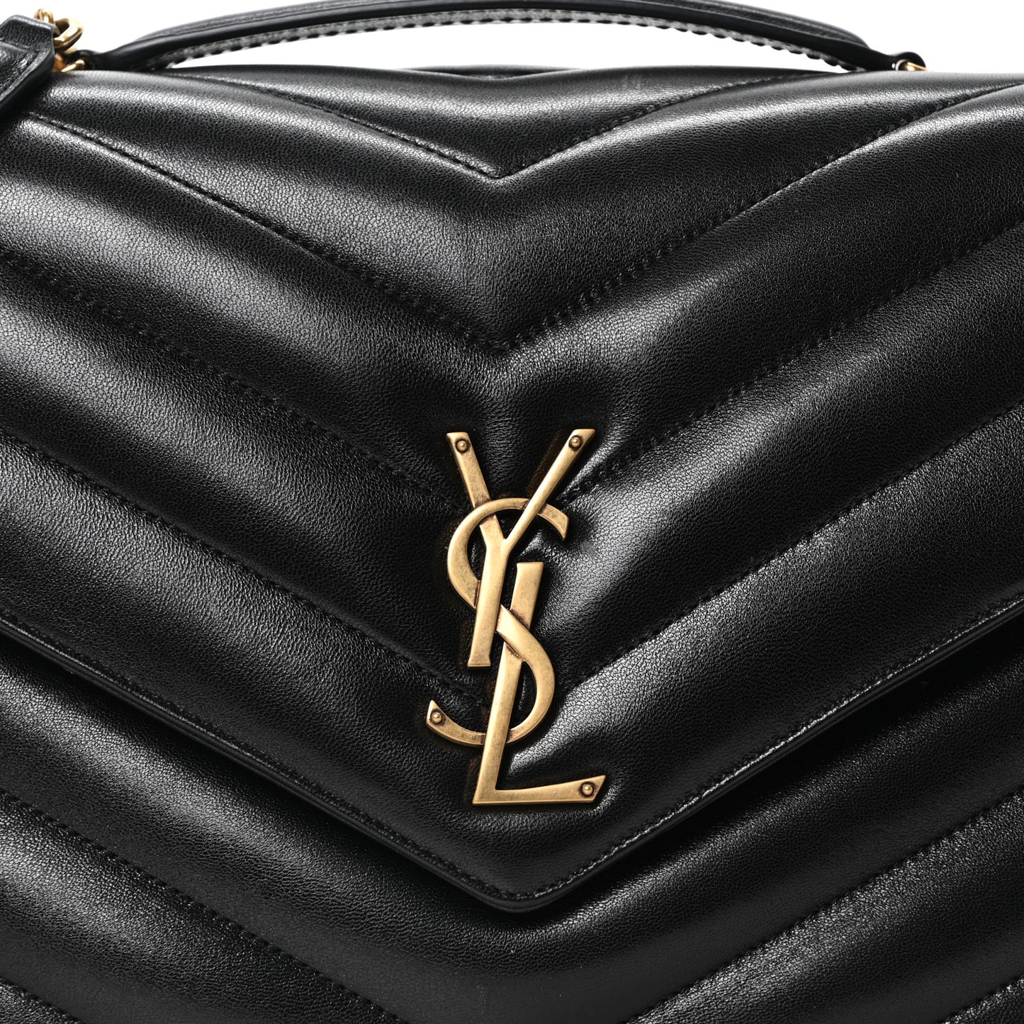 Lambskin Quilted Monogram Large Loulou Black