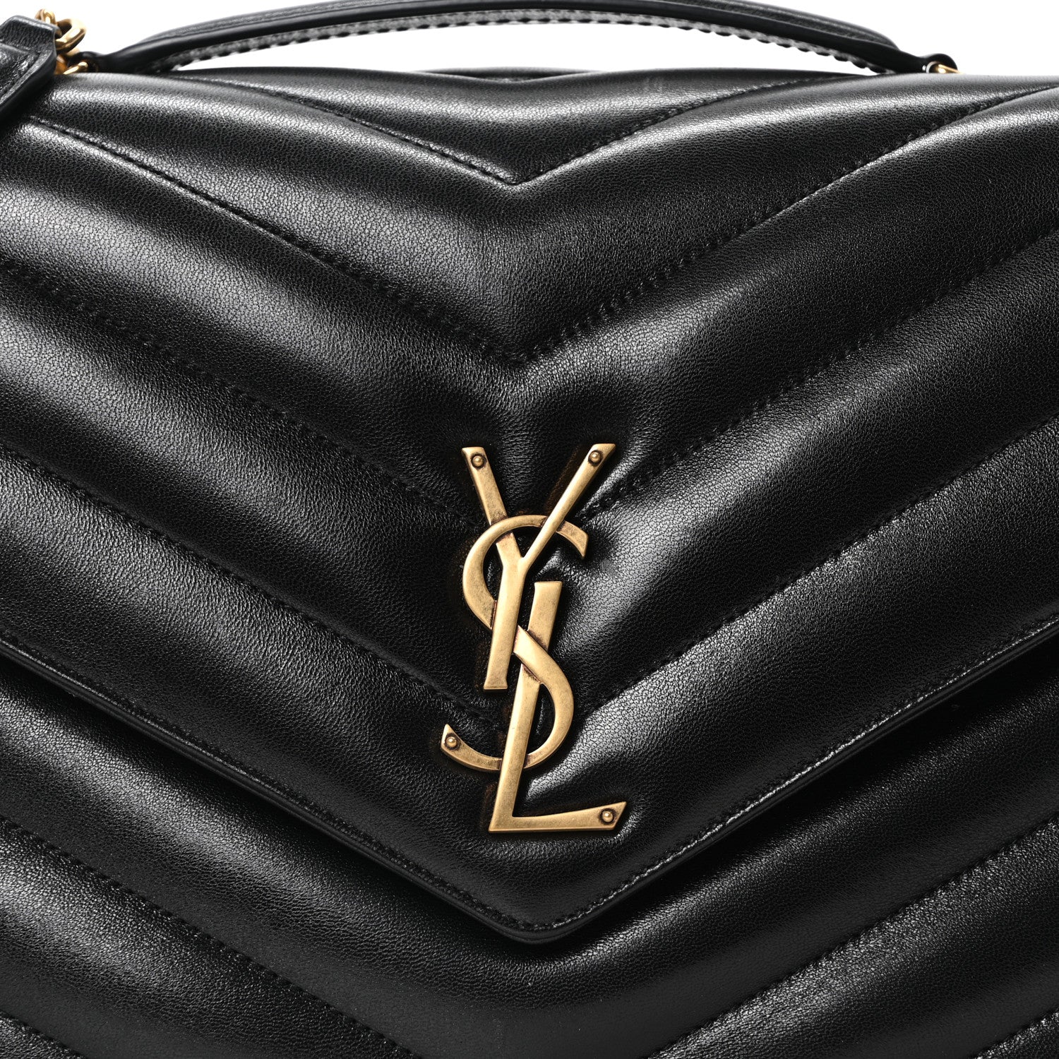 Saint Laurent Lambskin Quilted Monogram Large Loulou Black 10 of 12