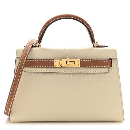 Hermes Epsom Horseshoe Mini Kelly Sellier 20 Craie Gold 1 of 14