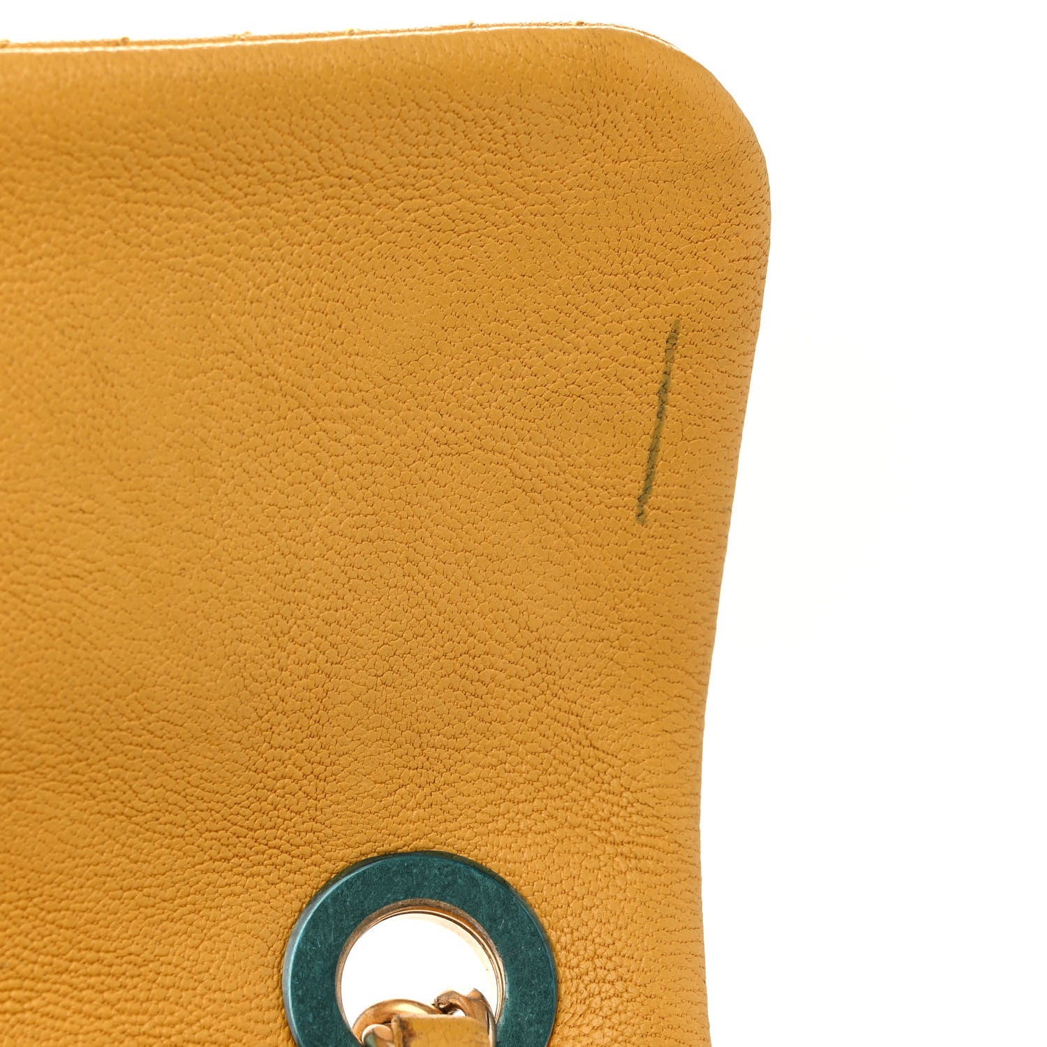 Chanel Calfskin Chevron Quilted Small Surpique Flap Yellow 11 of 11