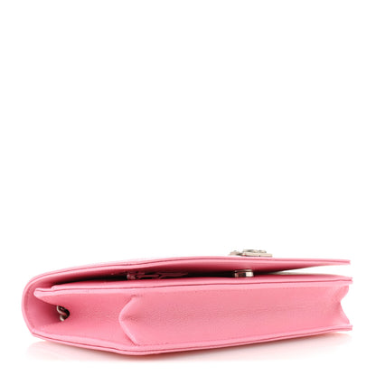 Chanel Caviar Quilted Boy Wallet On Chain WOC Pink 4 of 14