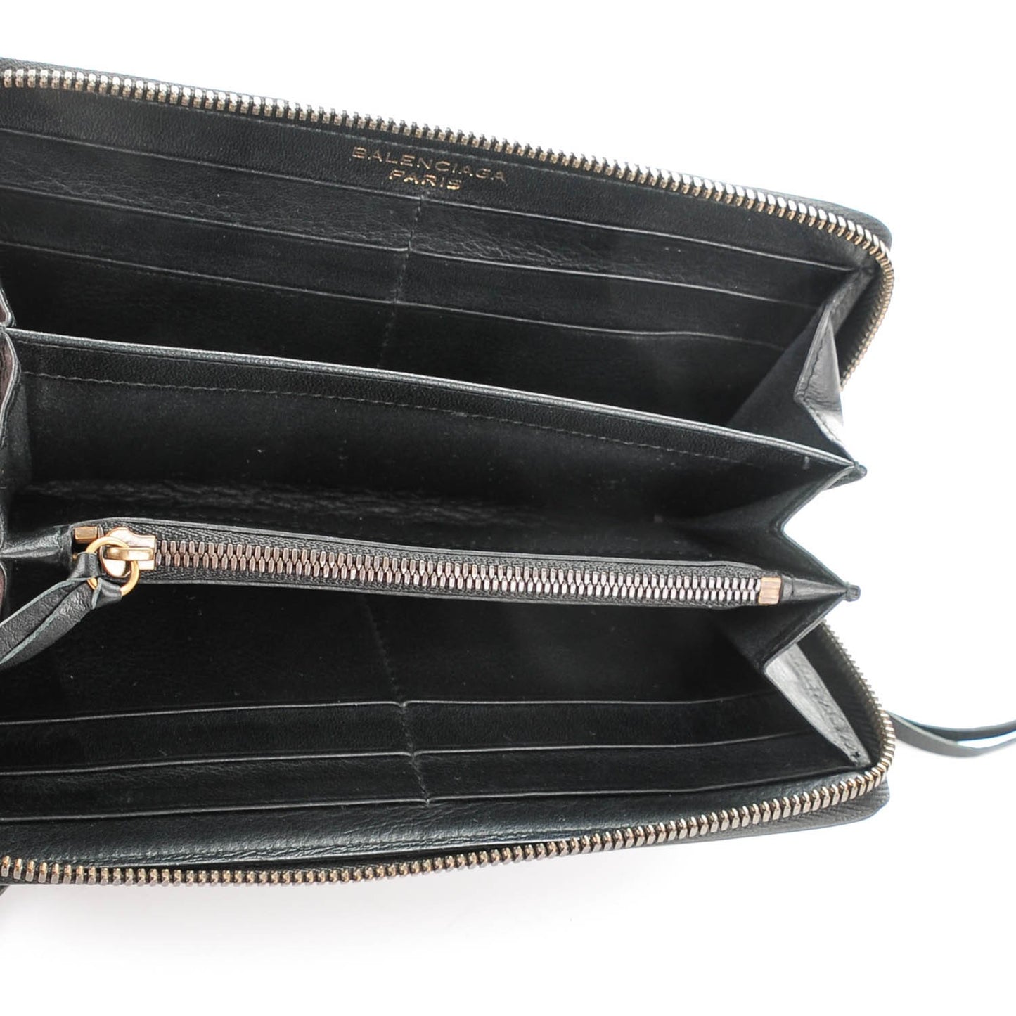 Calfskin Papier Continental Zip Around Wallet Black