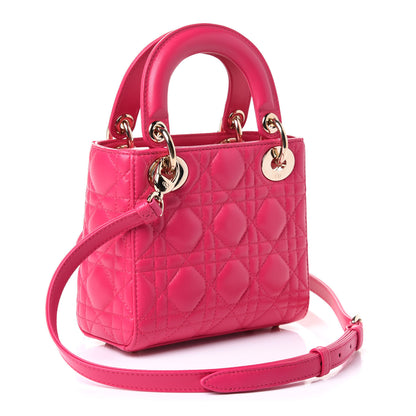Christian Dior Lambskin Cannage Mini Lady Dior Fuchsia 4 of 6