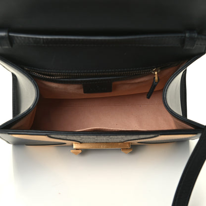 Gucci GG Supreme Monogram Small Osiride Top Handle Bag Black Gold 4 of 4