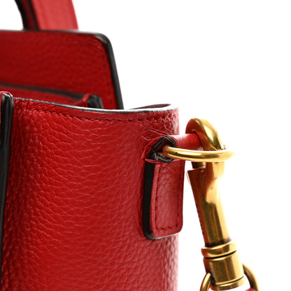 Celine Drummed Calfskin Nano Luggage Coquelicot 10 of 12