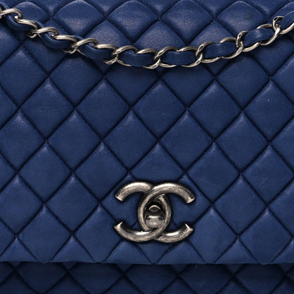 Chanel Iridescent Calfskin Quilted Large New Bubble Flap Navy 6 of 8