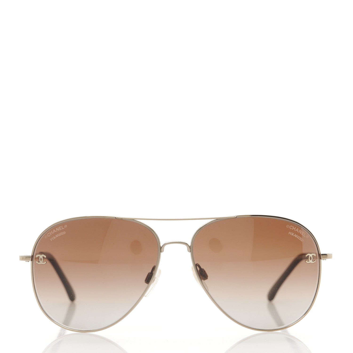 Chanel Metal Polarized Aviator CC Sunglasses 4189-T-Q Silver 2 of 8