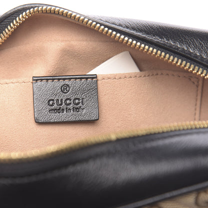 Gucci Monogram Matelasse Diagonal Small GG Marmont Chain Shoulder Bag Beige Black 6 of 11
