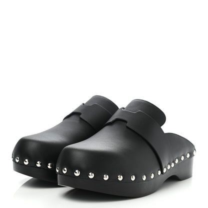 Hermes Calfskin Calya Mules 36 Black 3 of 8