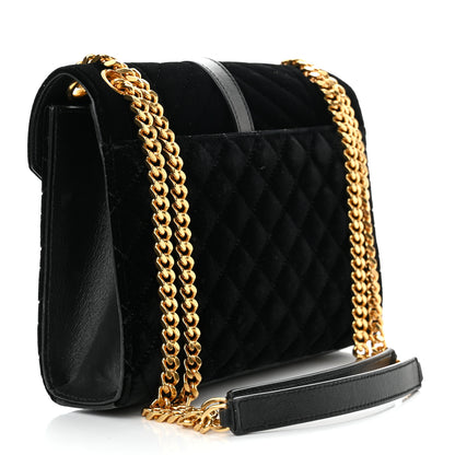 Saint Laurent Velvet Tri-Quilt Monogram Medium College Bag Black 3 of 12