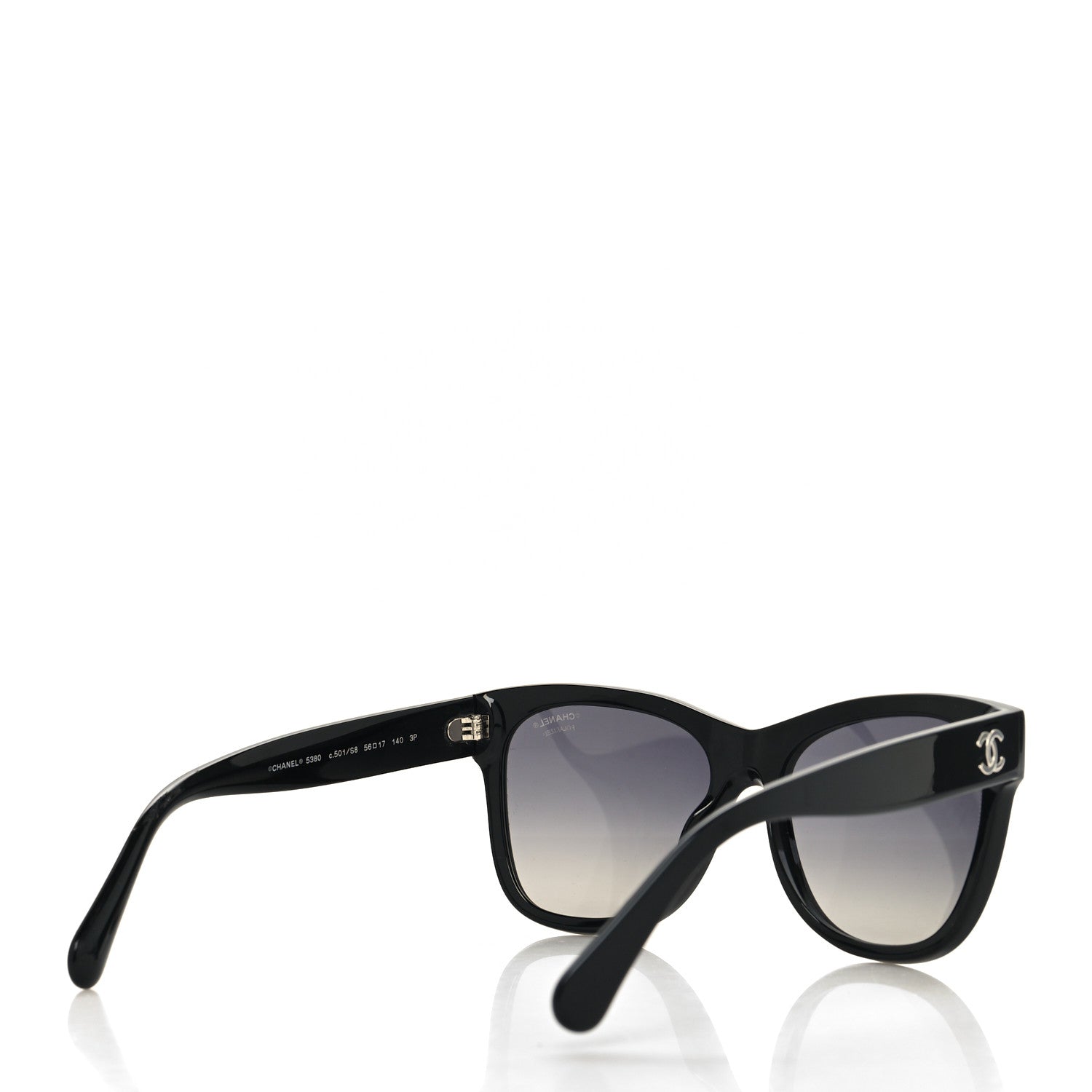 Chanel Acetate Polarized Square CC Sunglasses 5380 Black 4 of 8