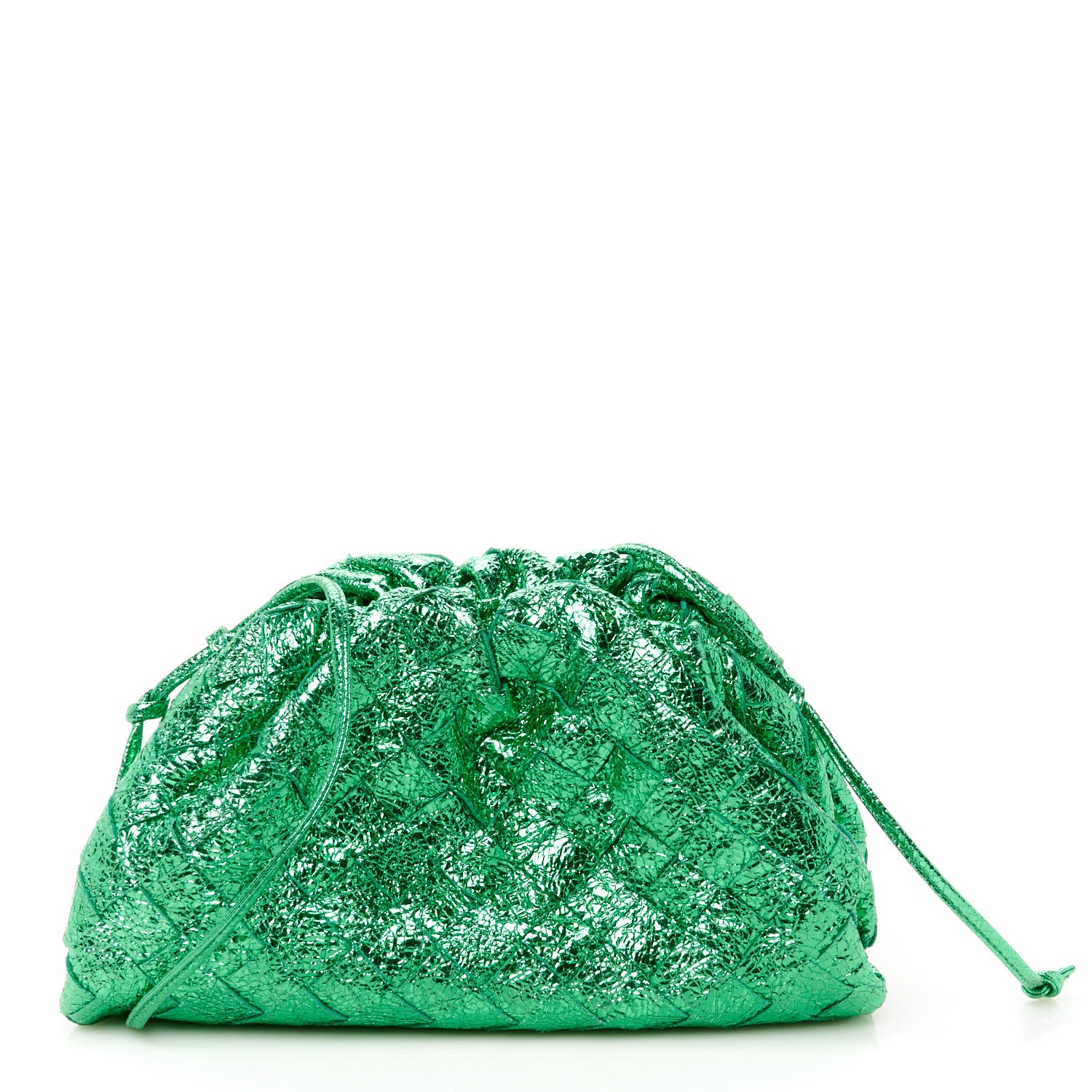 Bottega Veneta Metallic Nappa Intrecciato The Mini Pouch Parakeet 1 of 11