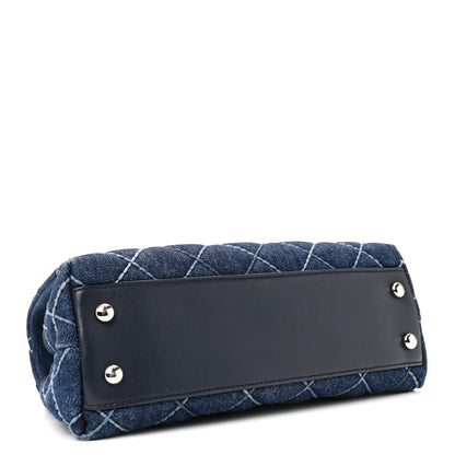 Chanel Denim Quilted Mini Coco Handle Flap Blue 9 of 40