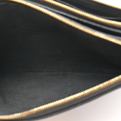 Louis Vuitton Empreinte Monogram Giant Double Zip Pochette Black Cream 6 of 11