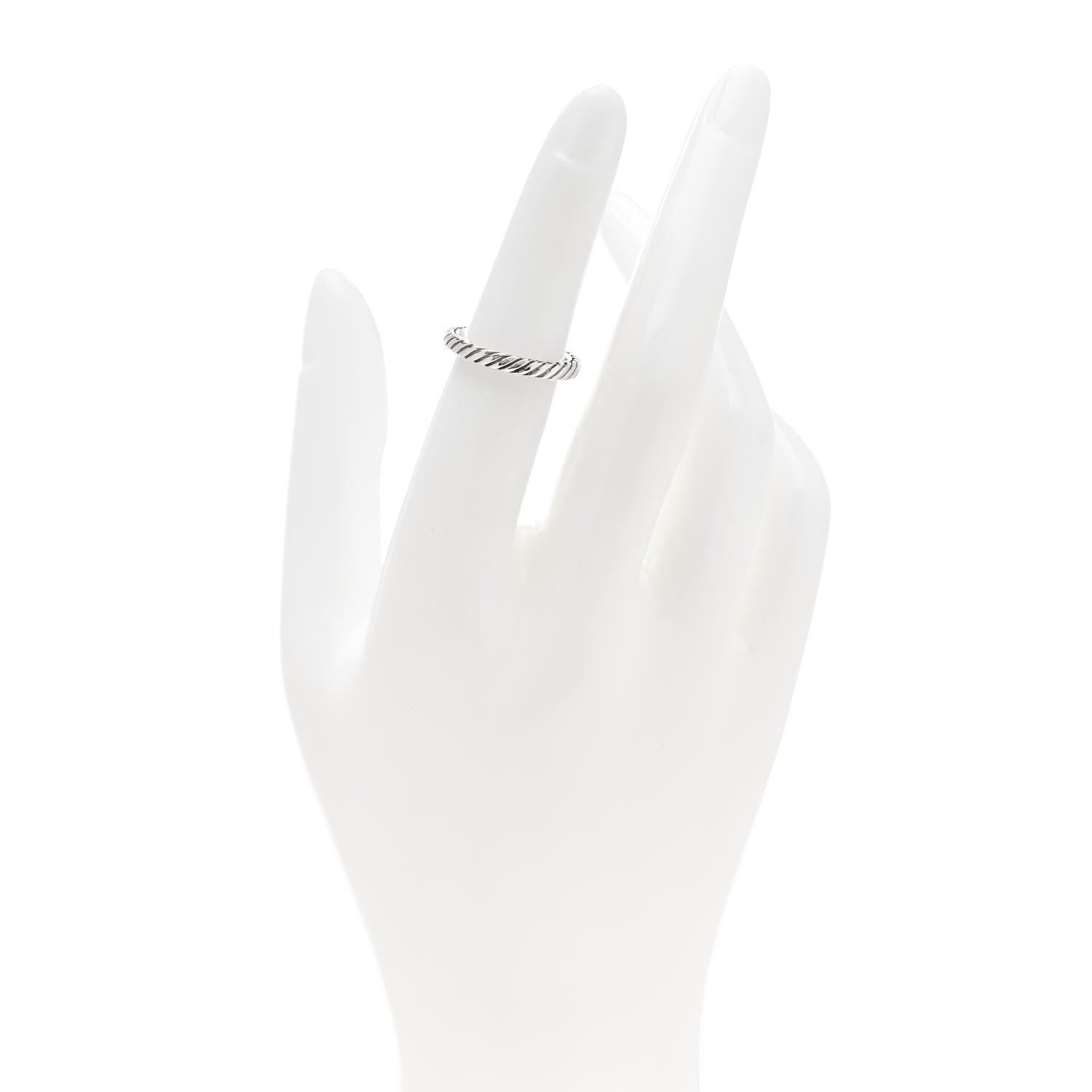 David Yurman Sterling Silver Stackable Cable Ring 49 5 2 of 4