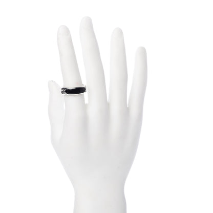David Yurman Sterling Silver Black Onyx Mens Chevron Band Ring 62 10 2 of 6