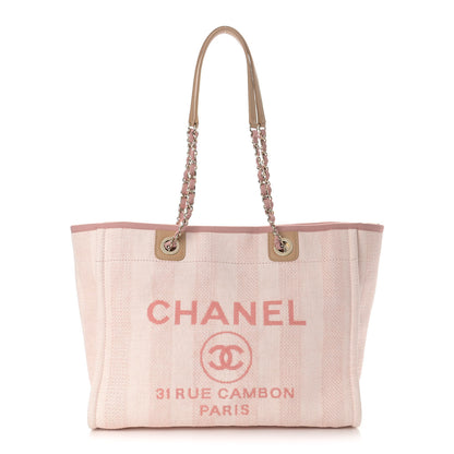 Chanel Mixed Fibers Striped Small Deauville Tote Light Pink 1 of 10