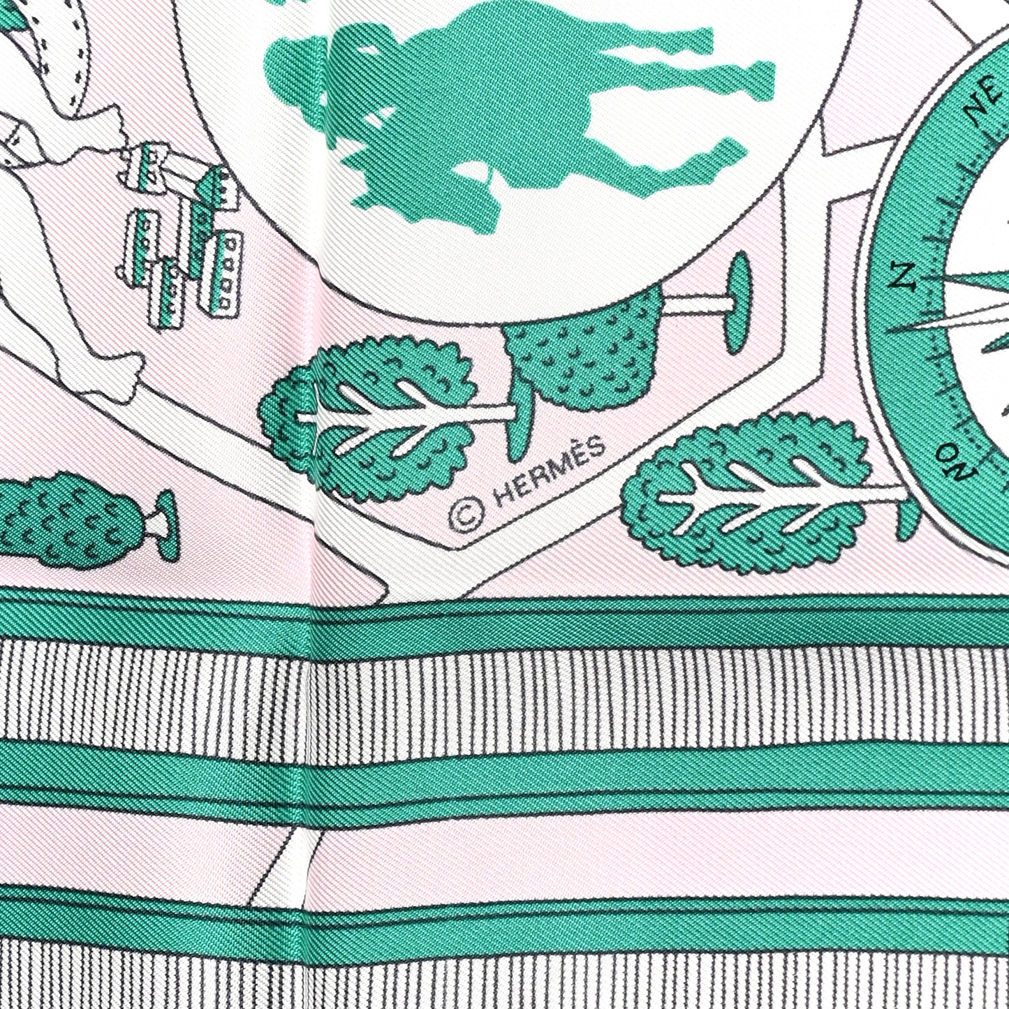 Silk Les Nouveaux Amoureux de Paris Scarf 90 Rose Pale Menthol