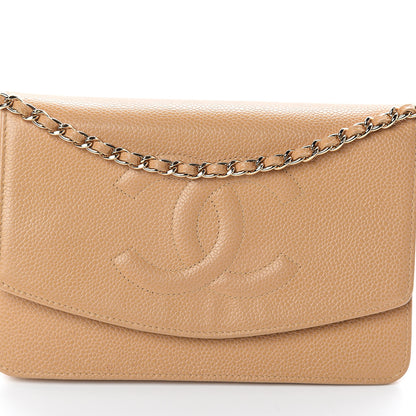 Chanel Caviar Timeless CC Wallet on Chain WOC Beige 9 of 11