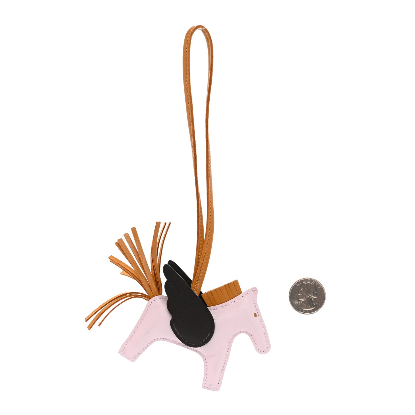 Milo Lambskin Grigri Rodeo Pegase Horse Bag Charm PM Mauve Pale Sesame Ebene