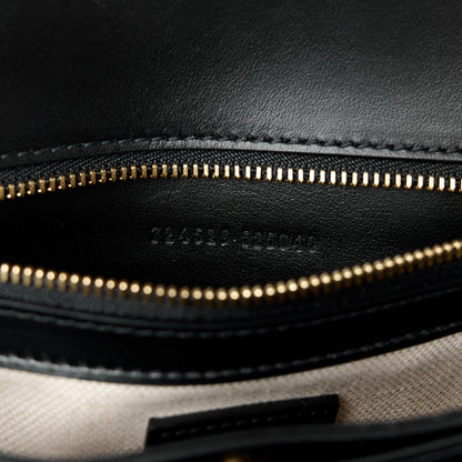 Gucci Calfskin GG Matelasse Small Flap Shoulder Bag Black Natural 8 of 13