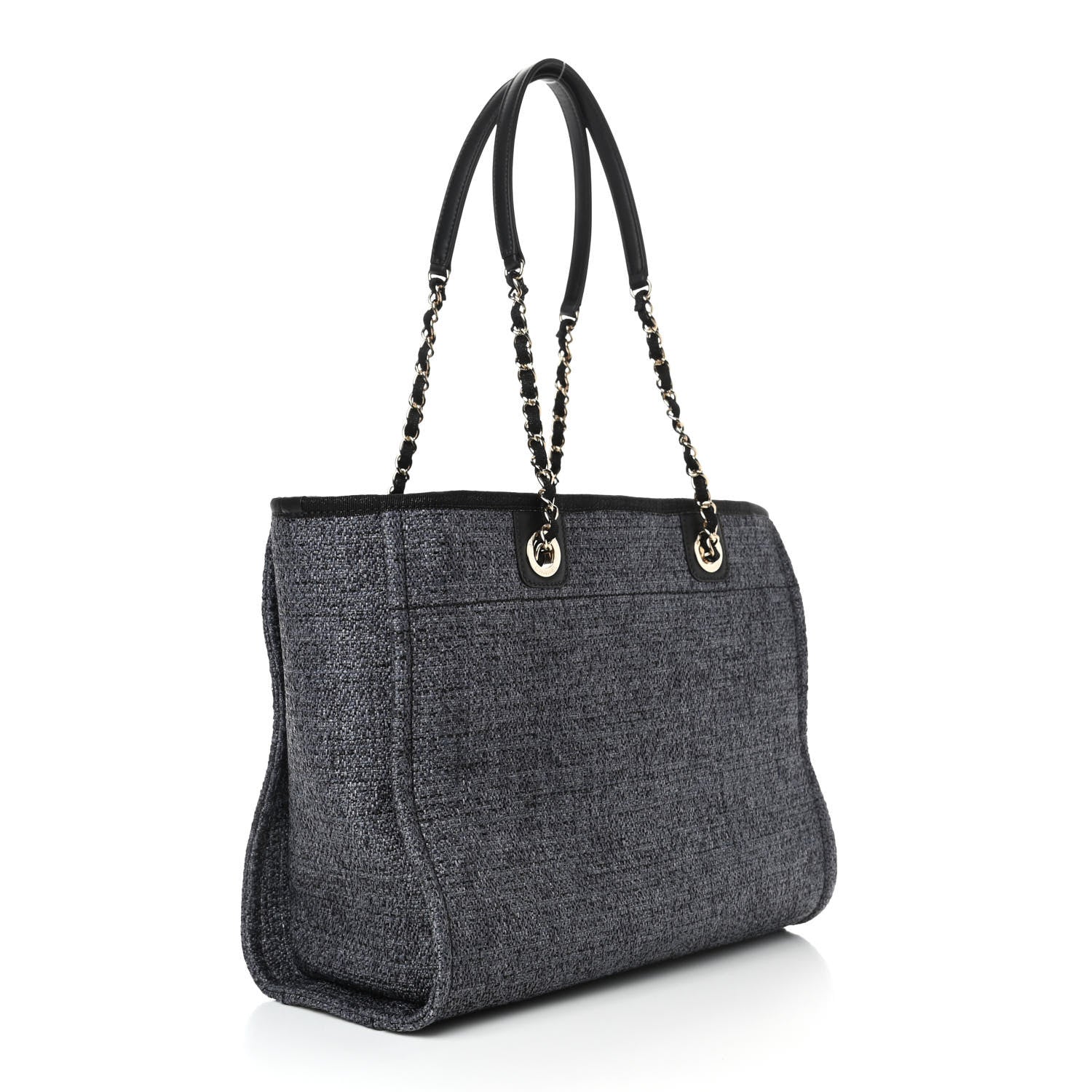 Chanel Lurex Boucle Small Deauville Tote Black 3 of 10