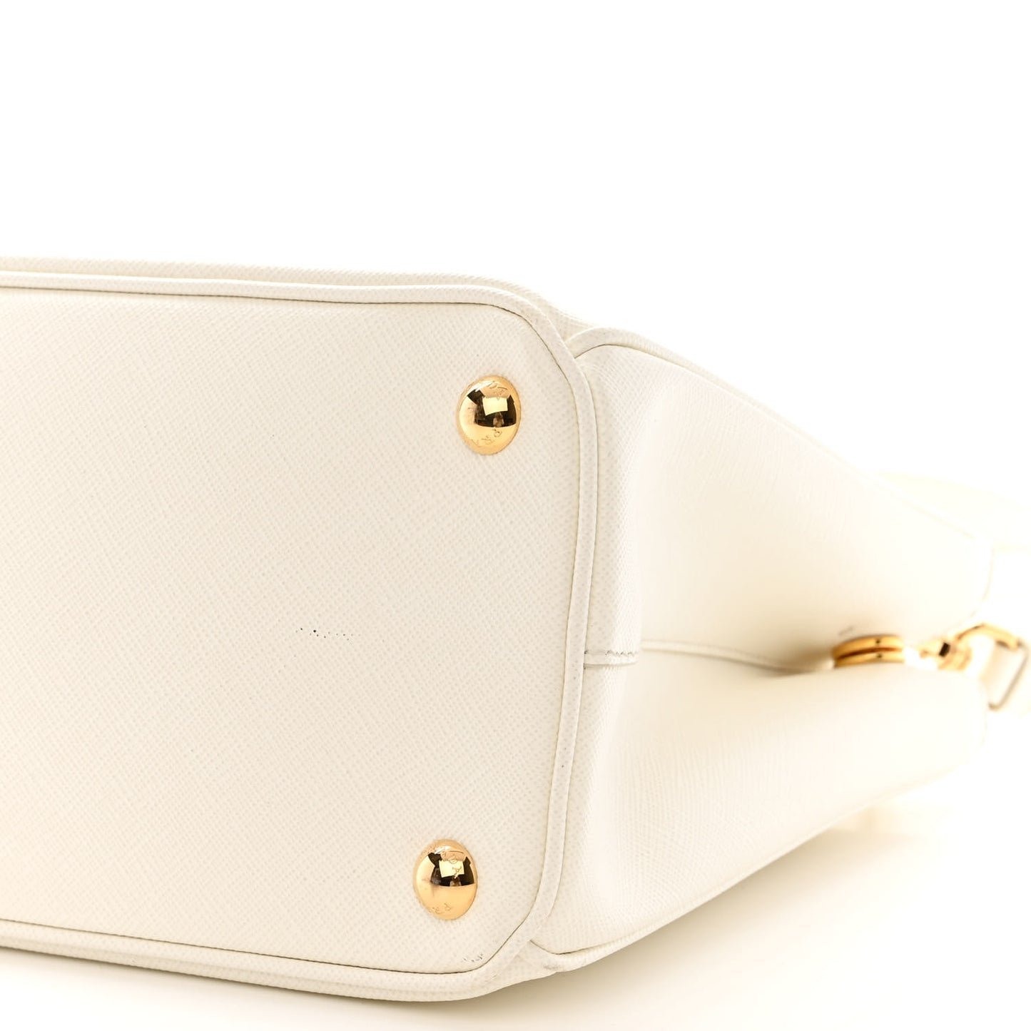 Saffiano Lux Small Galleria Double Zip Tote White