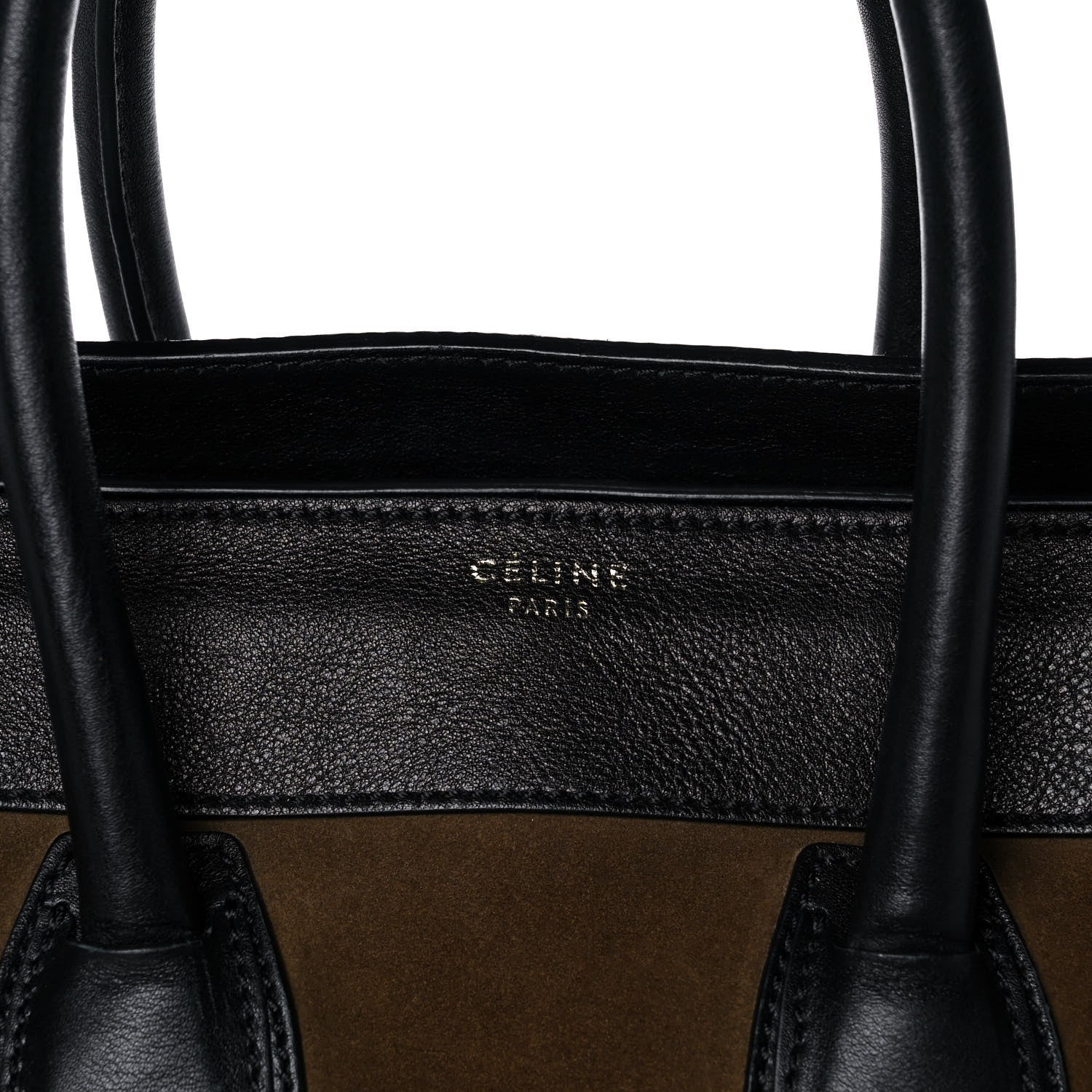 Celine Suede Smooth Calfskin Mini Luggage Olive 7 of 12