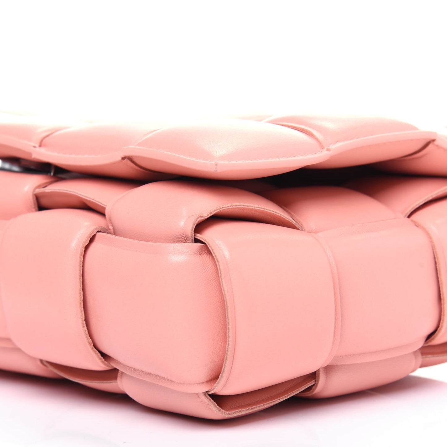 Nappa Maxi Intreccio Padded Cassette Crossbody Bag Peachy